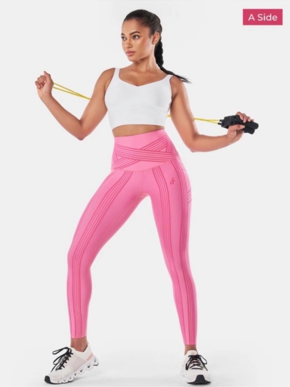 Fanka Body Sculpt Resistance Leggings in Sugar Pink size Medium EUC - Picture 5 of 10